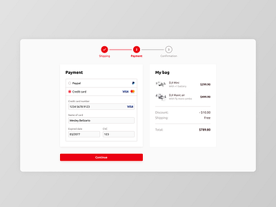 Daily UI 002 - Credit card checkout