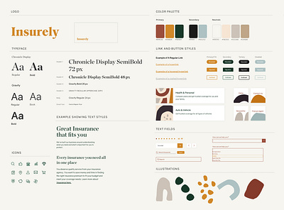 Insurance Style Tile style guide styletile ui ui kit uidesign uiux ux webdesign