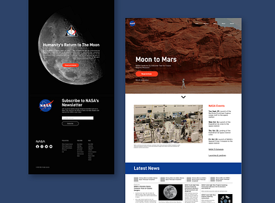 NASA Redesign Concept design landingpage mars moon nasa spacex ui ux webdesign