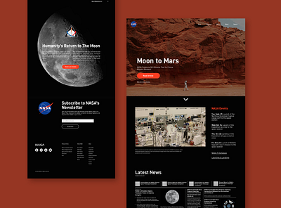 NASA Redesign Concept (Dark) dark ui design mars moon nasa space spacex ui ux webdesign