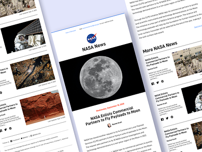 NASA Email Newsletter articles branding design email email design email marketing email newsletter email template mars moon nasa newsletter newsletter design newsletter graphics space spacex ui ux visual design webdesign