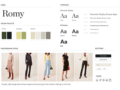 Fashion Style Tile branding chronicle display design ecommerce ecommerce design ecommerce shop fashion fashion shop gt america minimal minimal design online online shop style guide style tile styleguide styletile ui ux webdesign