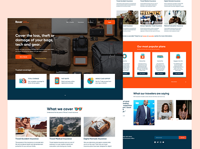 Rover Travel Insurance branding design ecommerce ecommerce design ecommerce shop insurance logo travel travel app travel insurance travel website ui uidesign ux uxdesign visual design webdesign