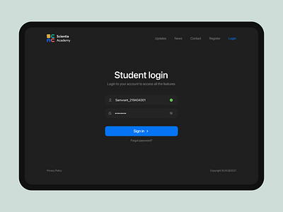 Minimal login page