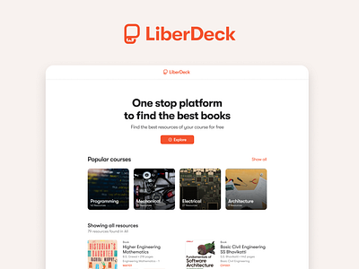 LiberDeck Landing Page branding dashboard design explore illustration logo ui ux