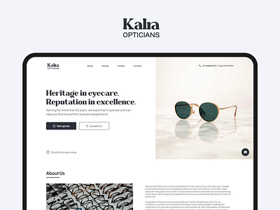 Kalra Optician Landing Page Design branding dashboard design landing landing page logo optician specs store ui ux