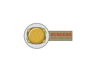 Burgers banner. burger line art meat