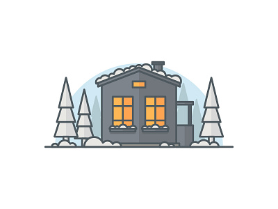 Winter. Line art. house line art snow winter