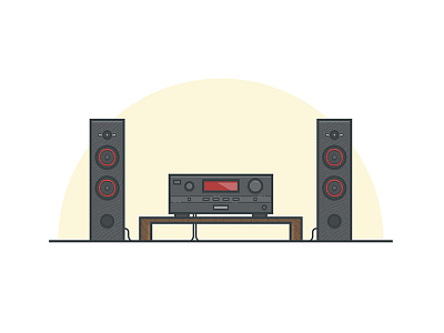Series: Electronics (acoustic system) acoustic system audio electronics icons line art receiver speaker