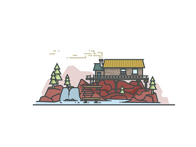 Rest in Mountains(again), only better! better house line art mountains rest tree