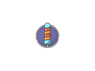 Ice cream candy fruit ice cream icon line art