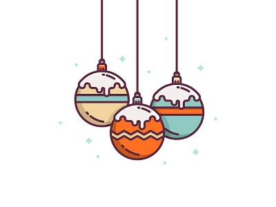 Christmas Balls balls christmas colorful holiday icons lineart merry