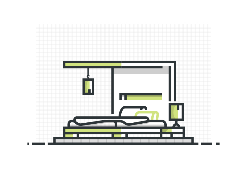 Bedroom bedroom icon interior lineart