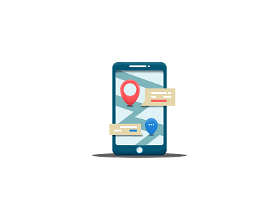 Mobile app app flat gps icon mobile route smartphone texture