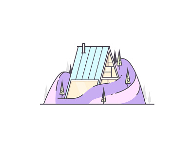 Cabin architecture cabin forest house icon illustration littlearchitecture mountain tree