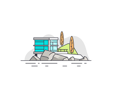 Lake house architecture house icon illustration lake littlearchitecture mountain tree