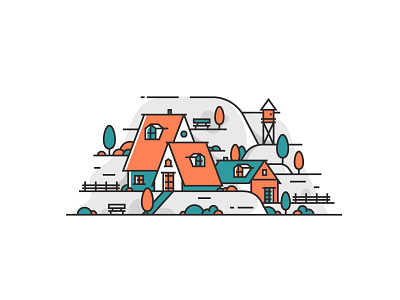 Little Architecture #29 architecture forest house icon illustration littlearchitecture mountain tree village