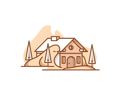 Little Architecture #43 architecture cabin forest house icon illustration littlearchitecture mountain tree