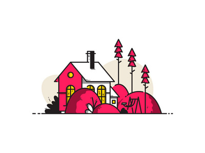 Little Architecture #45 architecture house icon illustration lineart littlearchitecture tree vector