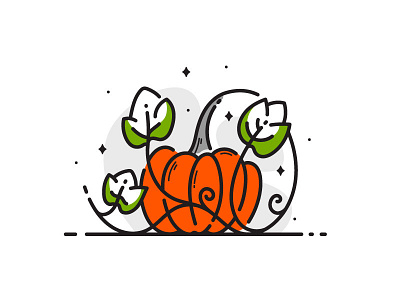 Pumpkin design icon illustration lineart pumpkin