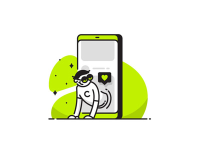 Social world #2 design icon illustration like lineart mobile smartphone