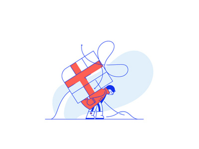 Christmas illustration #4 design gift illustration lineart man