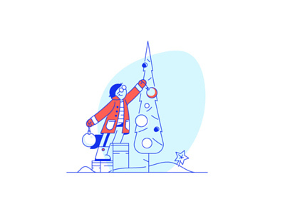 Christmas illustration #5 christmas design illustration lineart tree