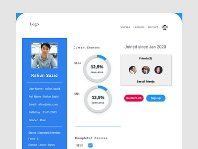 student-profile student profile ui webdesign