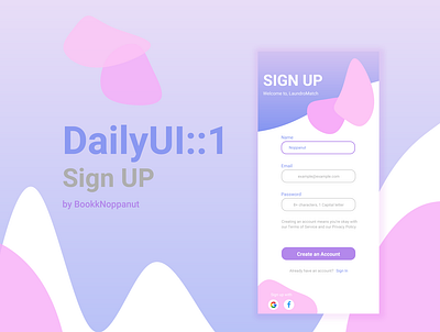 DailyUI::1-Sign up 001 app dailyui dailyuichallenge ui