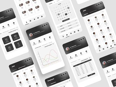 HR Management Mobile Apps clean design clean ui design graphic design ui ux
