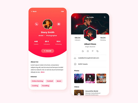 Profile Screens by Aqua 🎃 for Fox Studios on Dribbble