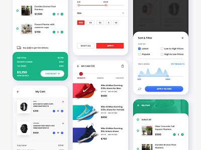 Shopping Cart Screens add to cart adobe xd app app design branding design shopping cart ui design ux design web design