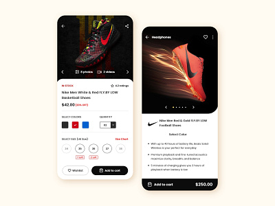 Nike Filter Screens adobe xd app design branding design nike shoe app shoe design sports design ui design ux design web design
