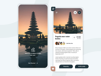 Explore Destinations - Travel App Screens
