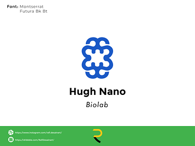 Hugh Nano app logo biolab biology chemical logo creative design design dna logo dribbble logo dribbble player health logo illustrator logo creative minimalist logo modern logo rafidesainart