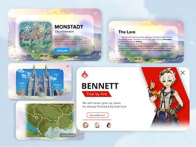 Genshin Impact-City Preview UI 2021 trend 2021 ui 2021 ui design character preview ui city preview exploring design game ui game ui design home ui design homepage preview minimalist ui rafidesainart simple ui design ui now trend ui preview ui trends
