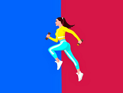 Workout app design desktop exercise flat gym human figure illustration running ui vector woman workout