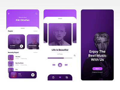 Music App app design figma mobile music playing ui uiux ux web