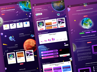 Platfrom E - Learning Gamification Astronomy app art astronomy concept design figma game gamification illustration landing page mobile ui uiux ux web