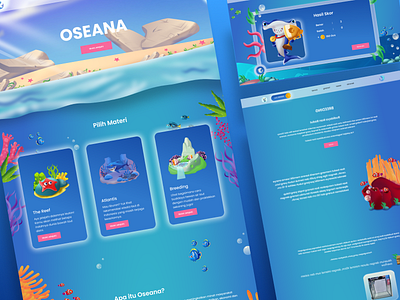 Gamification E - Learning Platfrom app design figma gamification illustration marine mobile ocean osean reef sea ui uiux ux web wireframe