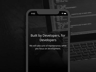 "Built by developers for developers" landing