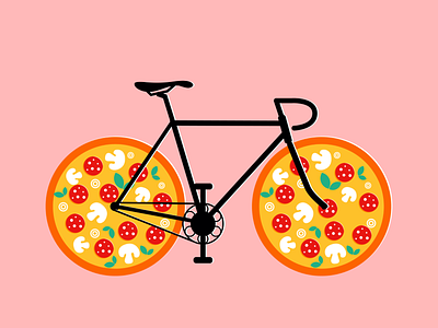 pizza bike illustration