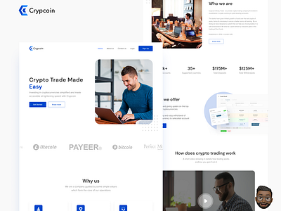 Landing page best shot clean ui crypto cryptocurrency design landing page minimal ui website design