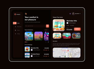 Paraspace booking dashboard travel webapp