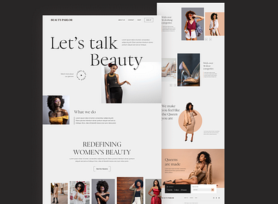 Beauty Parlor beauty commerce fashion landing page minimal model shopping website