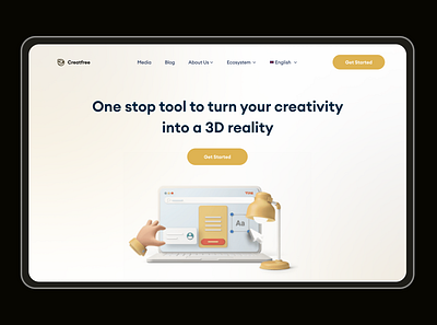 Creatfree 3d builder creativity hero section website