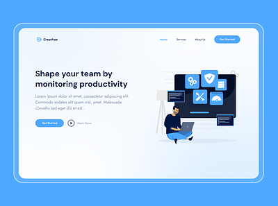 Creatfree gradients hero section landing page product tracking website