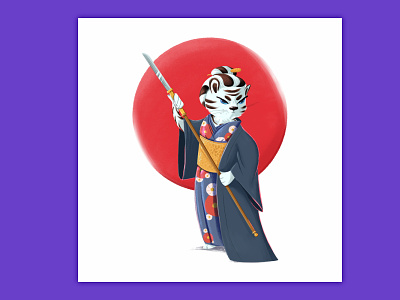 Tiger Samurai animal design digital digital illustration digitalart drawing illustration samurai tiger