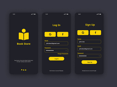 Bookstore app UI