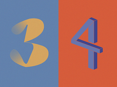 3 & 4 design illustration typography vector